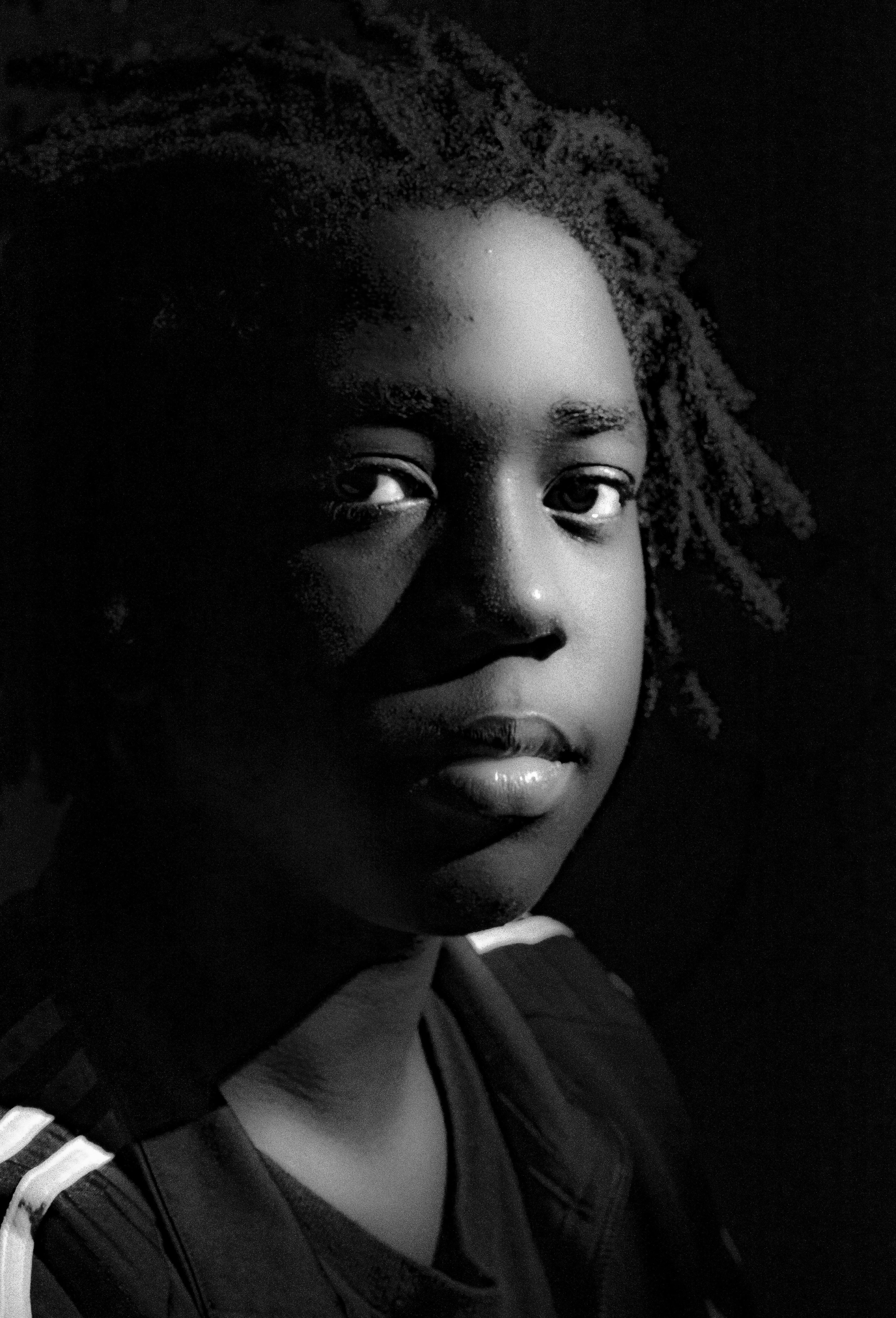 Young child with chunky twists