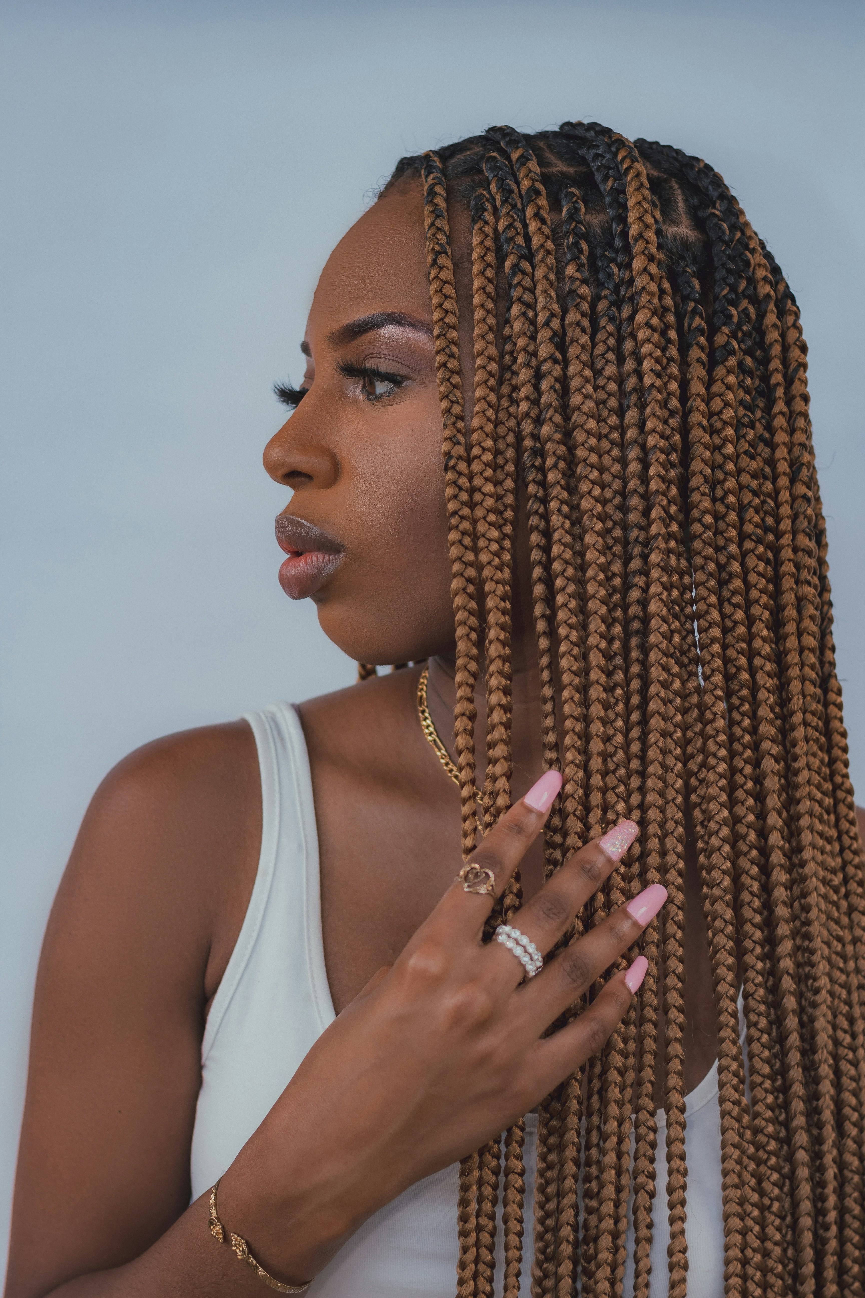 Toddler with jumbo box braids