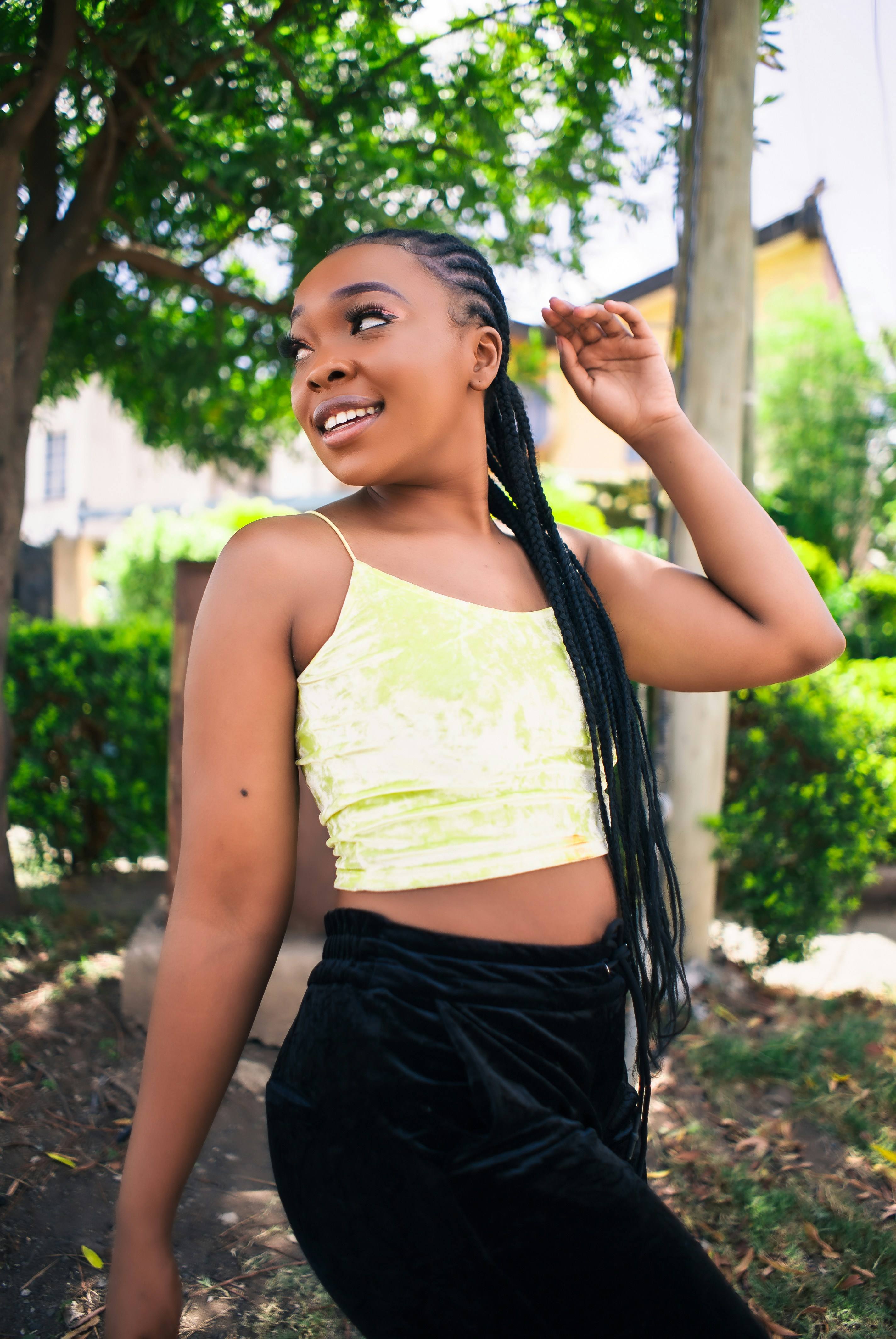 Woman with jumbo twists