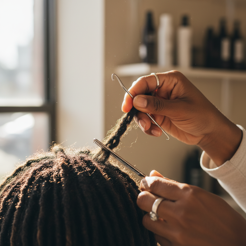 Prachtige locs verzorgd door Antwerpen Braider — professionele loc specialist in België
