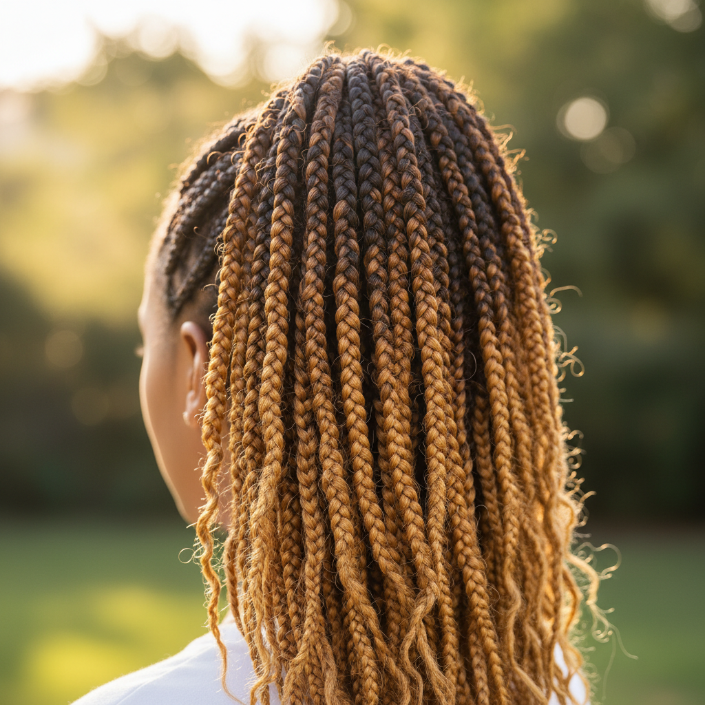Woman with long Senegalese twists