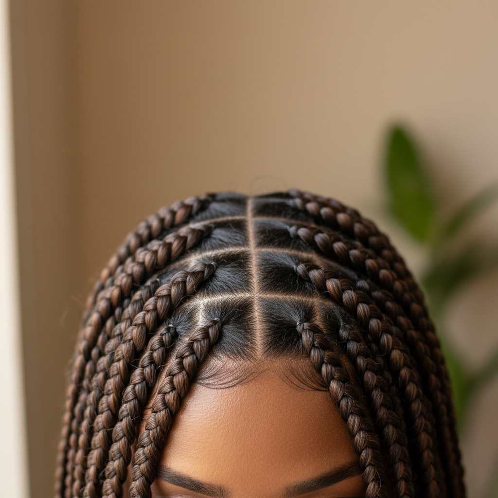 Man with knotless braids