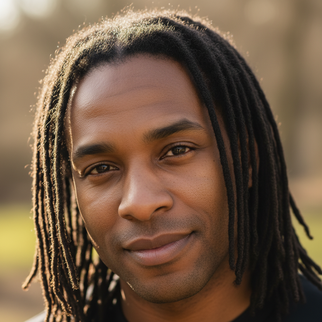 Man with well-maintained dreadlocks