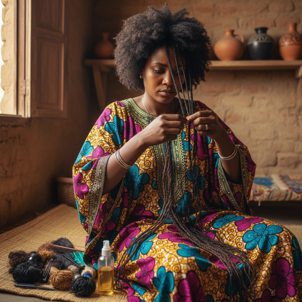 Prachtige Senegalese twists door Antwerpen Braider — professionele mobiele vlecht dienst België