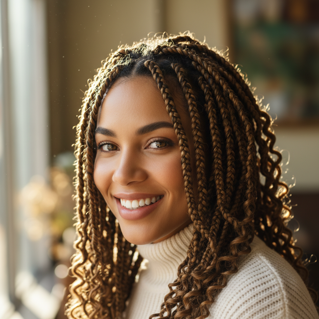 Woman with passion twists hairstyle