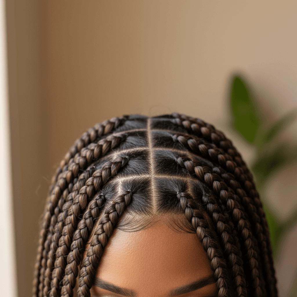 Man with knotless braids