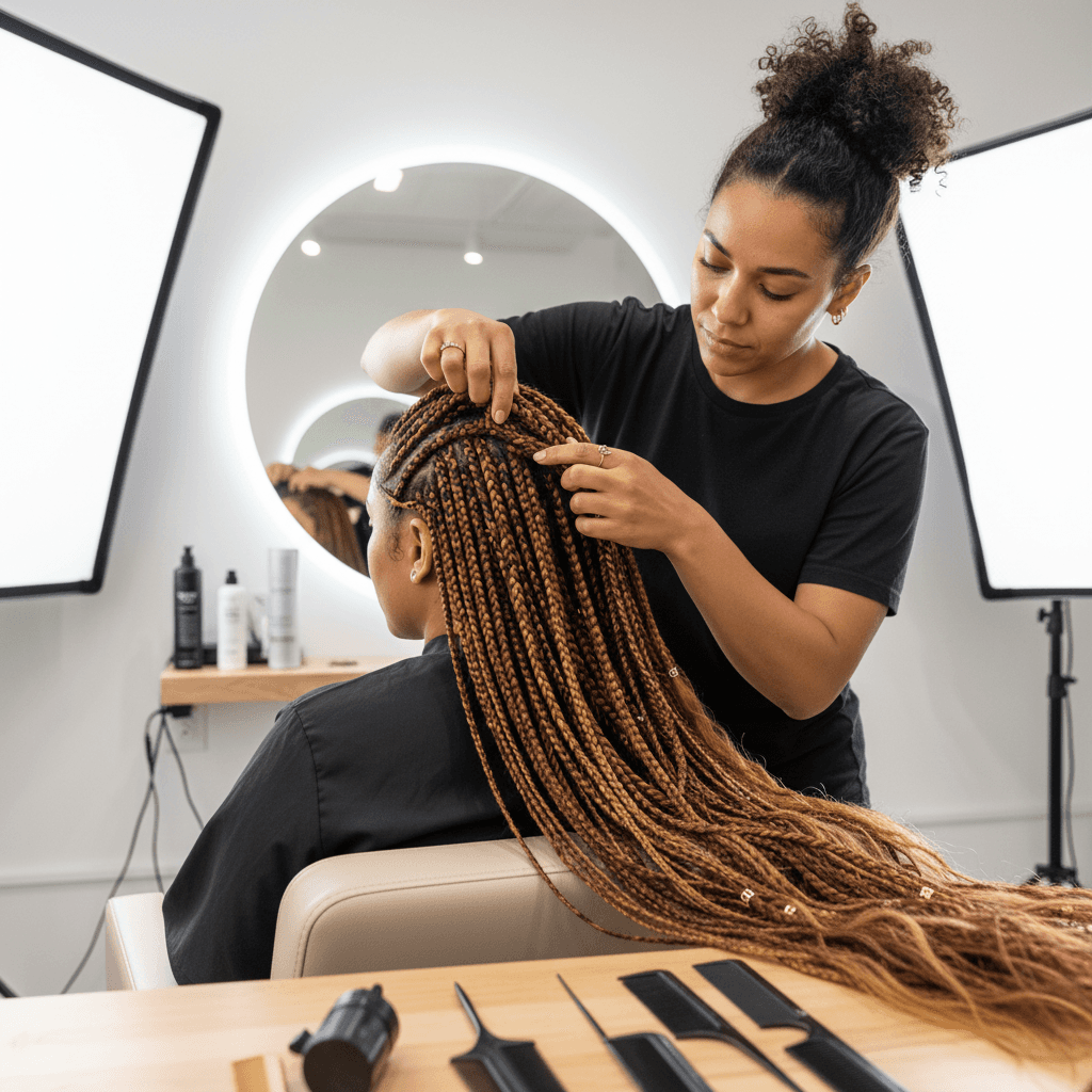 Professional mobile braiding services in Asse, Belgium by Antwerpen Braider