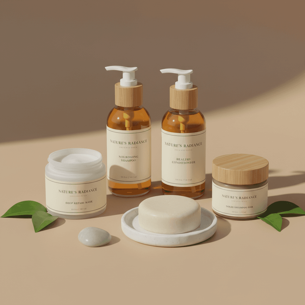 Assorted hair care products including leave-in conditioners and moisturizers for natural hair