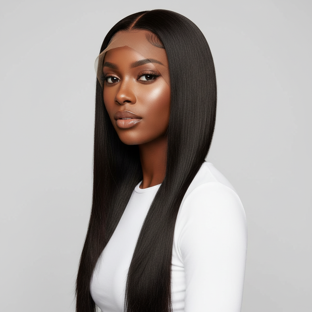 HD Lace Wig Melt Antwerp – three-quarter view showing invisible HD lace