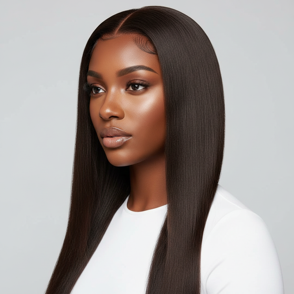 Lace Frontal Wig Installation Antwerp – three-quarter view showing 13x4 frontal ear to ear
